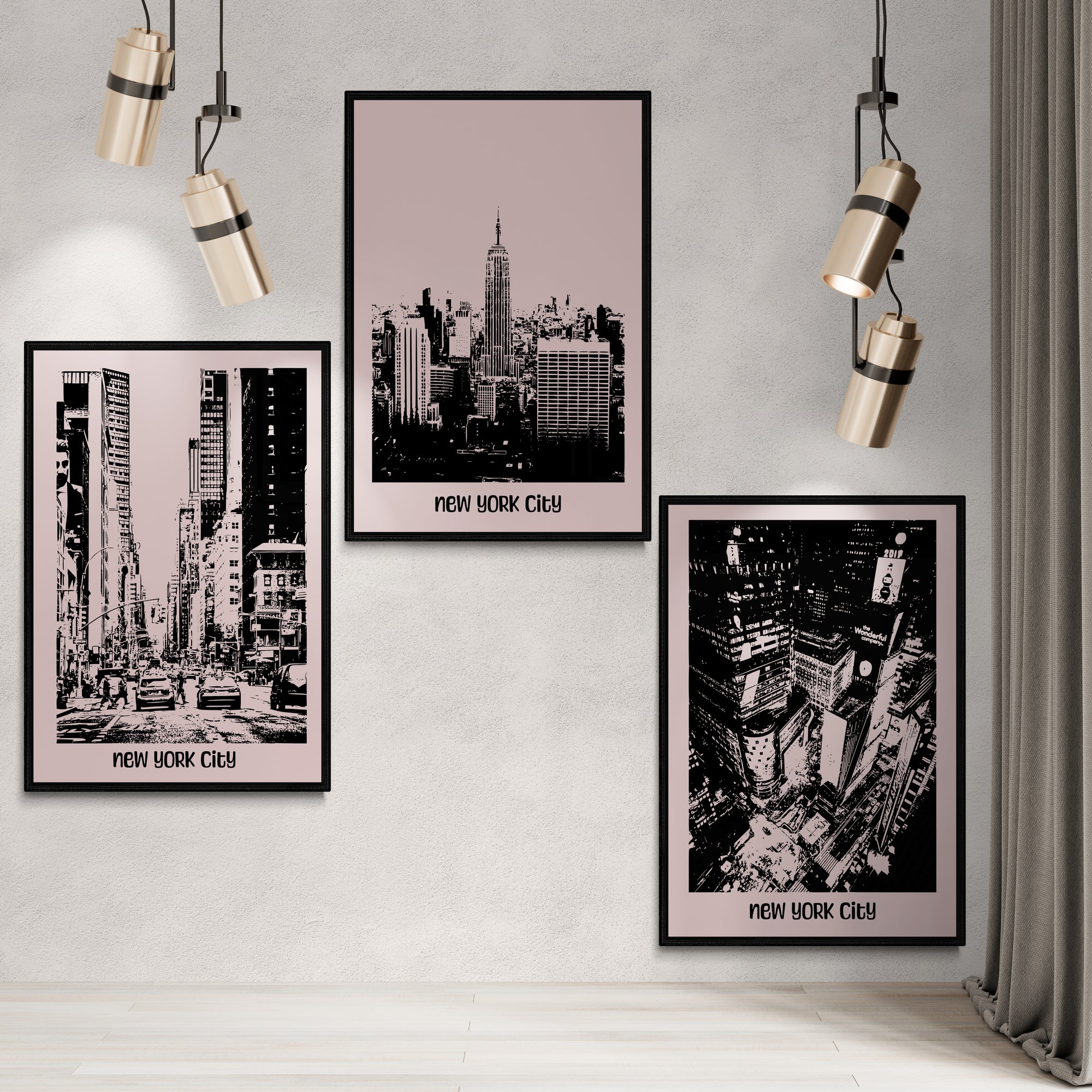 Three Vector images of New York City