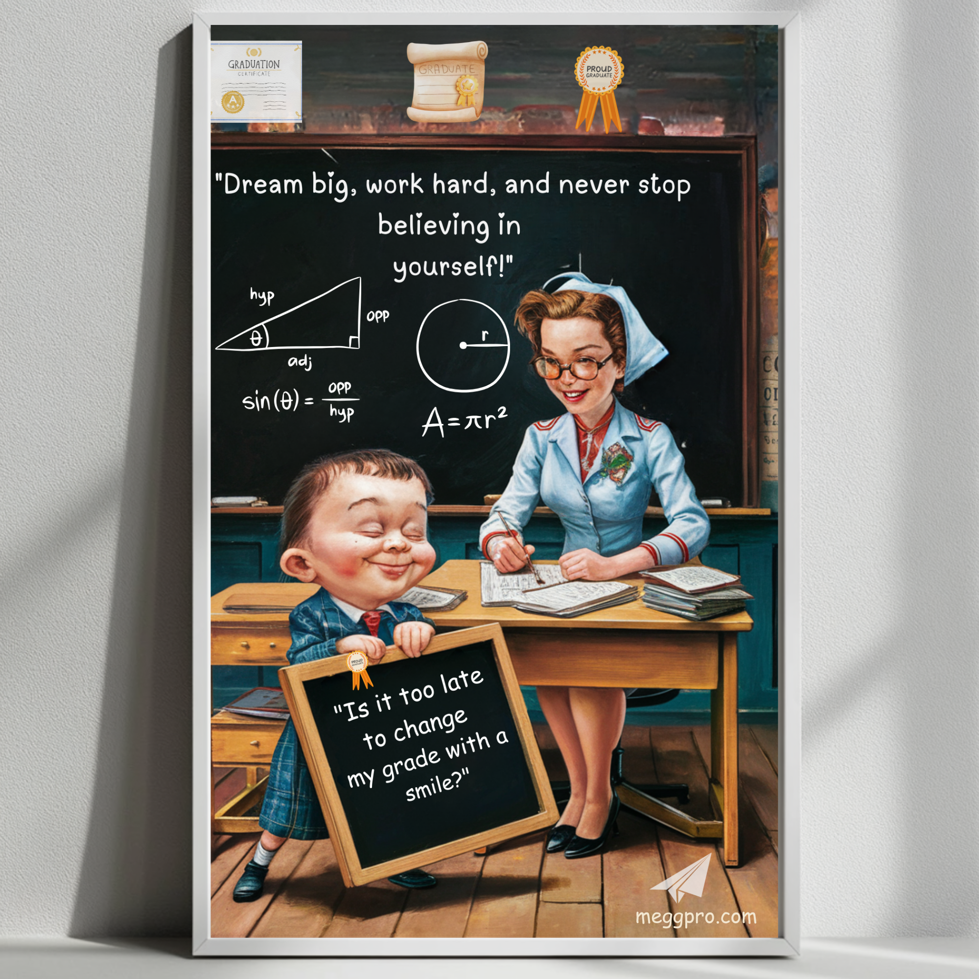 Vintage Funny Teacher Poster